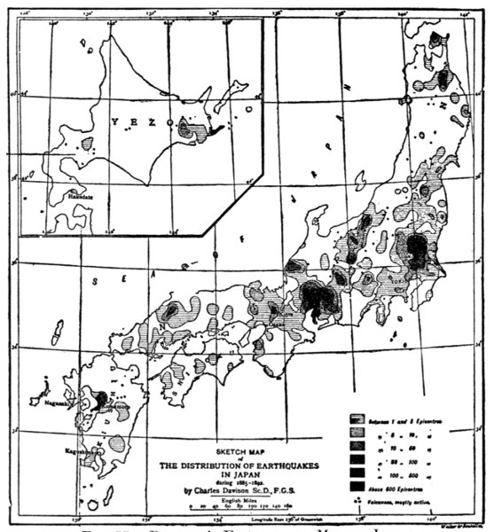 Fig. 55. Davison's Earthquake Map of Japan